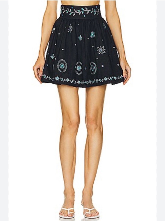 Agua by Agua Bendita Dresses & Skirts - Agua by Agua Bendita Nori Relicario Embroidered Linen Mini Skirt NWT Sz S